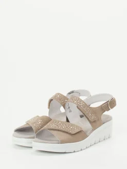 Damen Semler – Komfortsandale aus Veloursleder braun