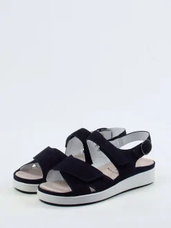 Damen Semler – Komfortsandale aus Veloursleder Dunkel