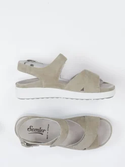 – Komfortsandale aus Veloursleder sandfarben*Semler New