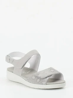 Damen Semler – Komfortsandale aus Veloursleder hell