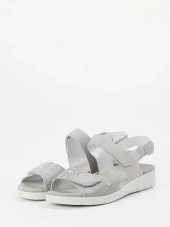 Damen Semler – Komfortsandale aus Veloursleder hell