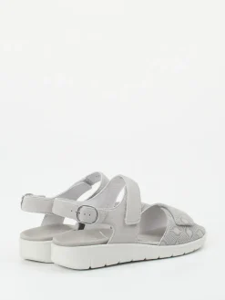 Damen Semler – Komfortsandale aus Veloursleder hell