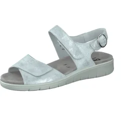 – Komfortsandale aus Metallicleder silberweiß*Semler Outlet