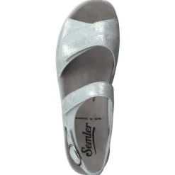 – Komfortsandale aus Metallicleder silberweiß*Semler Outlet