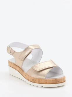 – Komfortsandalen aus Metallicleder*Semler Outlet