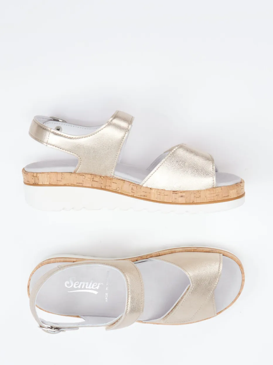 – Komfortsandalen aus Metallicleder*Semler Outlet