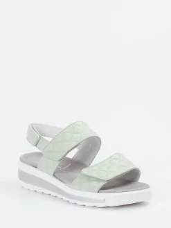 Damen Semler – Komfort-Sandalen aus geprägtem Leder salbei