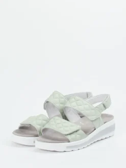 Damen Semler – Komfort-Sandalen aus geprägtem Leder salbei