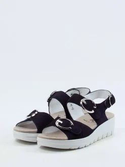 – Komfort-Sandalen aus Veloursleder Dunkel*Semler Clearance