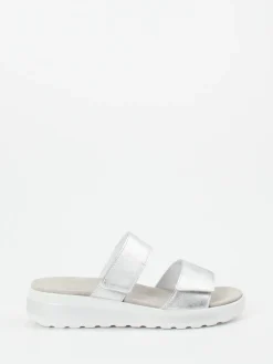 – Komfort-Sandalen aus Metallicleder silberfarben*Semler Outlet