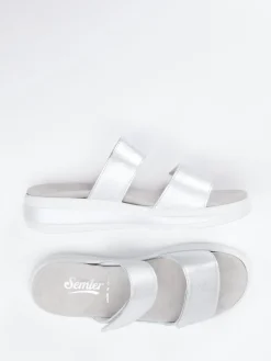 – Komfort-Sandalen aus Metallicleder silberfarben*Semler Outlet