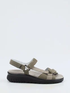Damen Semler – Komfortsandalen aus Veloursleder olivgrau