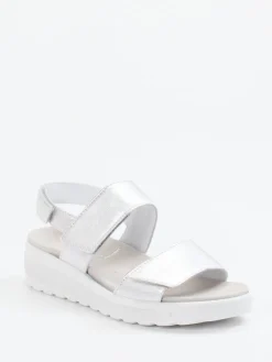 Damen Semler – Komfort-Sandalen aus Metallicleder silber