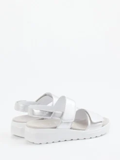 Damen Semler – Komfort-Sandalen aus Metallicleder silber