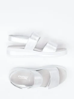 Damen Semler – Komfort-Sandalen aus Metallicleder silber