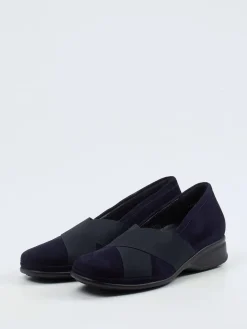 Damen Semler – Komfort-Slipper aus Veloursleder Dunkel