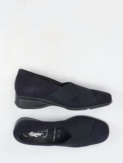 Damen Semler – Komfort-Slipper aus Veloursleder Dunkel
