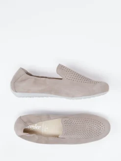Damen Semler – Komfort-Slipper aus Veloursleder taupe