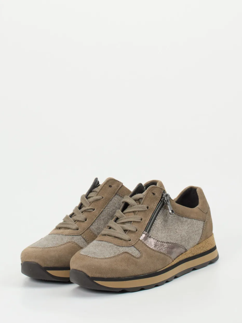 – Komfort-Sneaker aus Veloursleder taupe*Semler Outlet