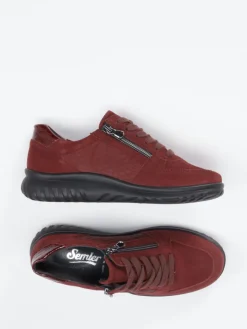 Damen Semler – Komfort-Sneaker aus Veloursleder Bordeaux