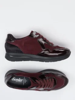 – Komfort-Sneaker aus Veloursleder Bordeaux*Semler Outlet