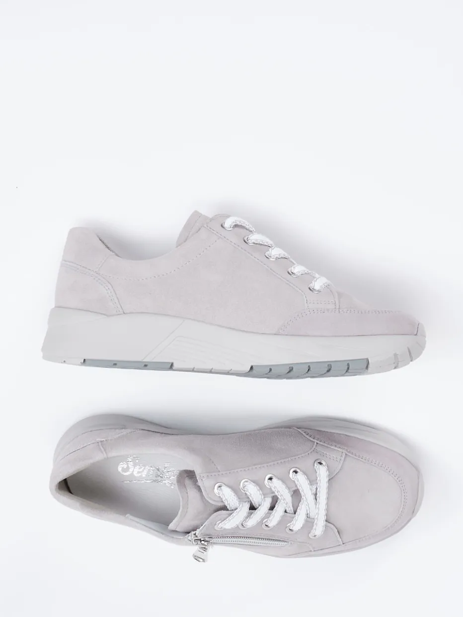 – Komfort-Sneaker aus Veloursleder hell*Semler Clearance