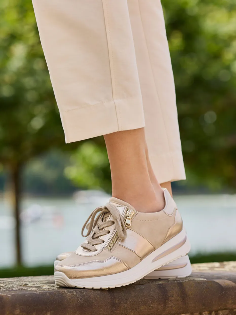 Damen Semler – Komfort-Sneaker aus Veloursleder champagner