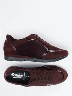 Damen Semler – Komfort-Sneaker aus Veloursleder bordeaux