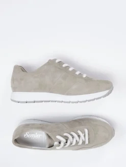 – Komfort-Sneaker aus Veloursleder Beigegrau*Semler Discount