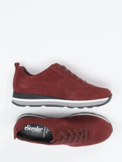 – Komfort-Sneaker aus Veloursleder bordeaux*Semler Hot