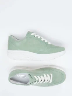 – Komfort-Sneaker aus Veloursleder salbei*Semler Clearance