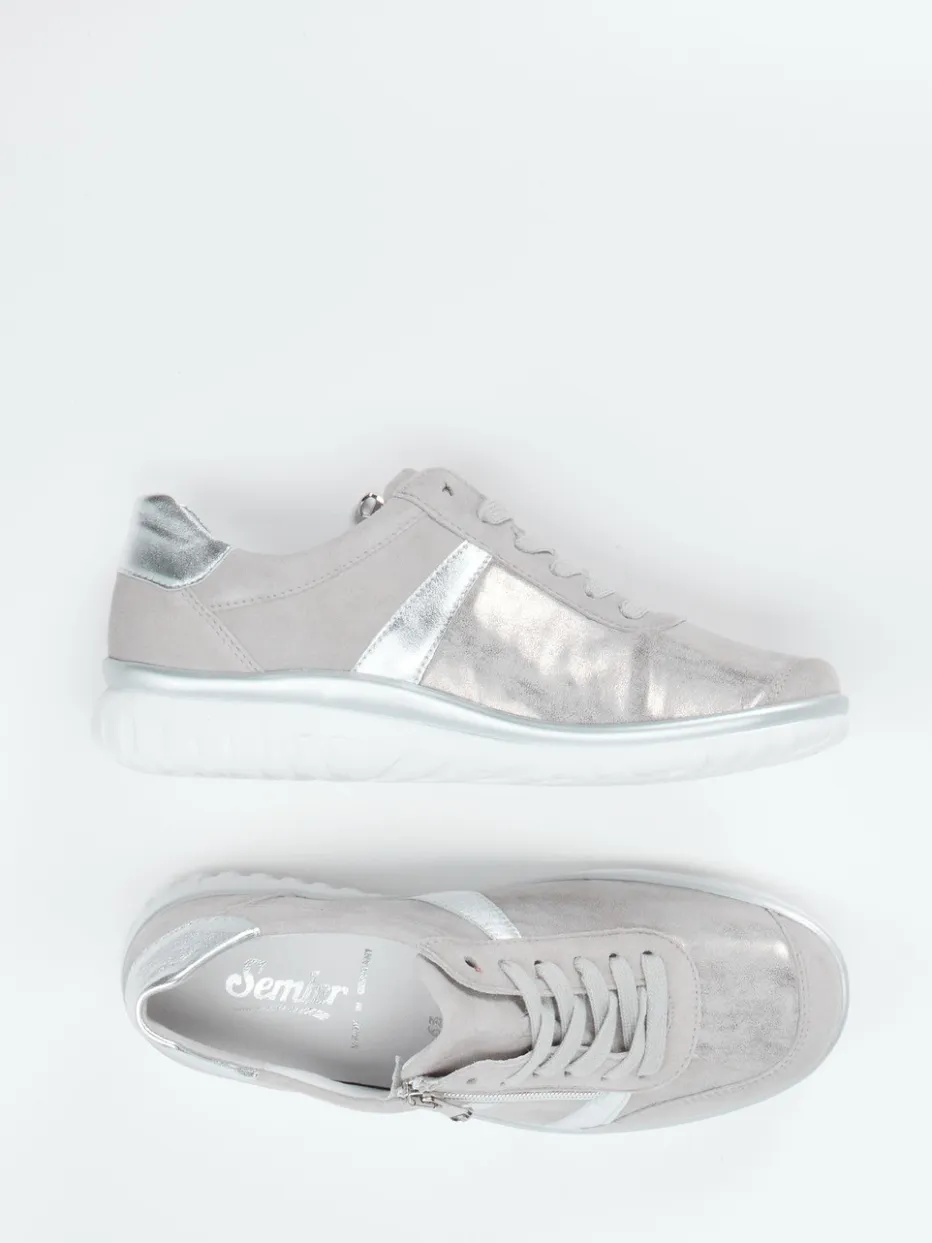 Damen Semler – Komfort-Sneaker aus Veloursleder hellgrau