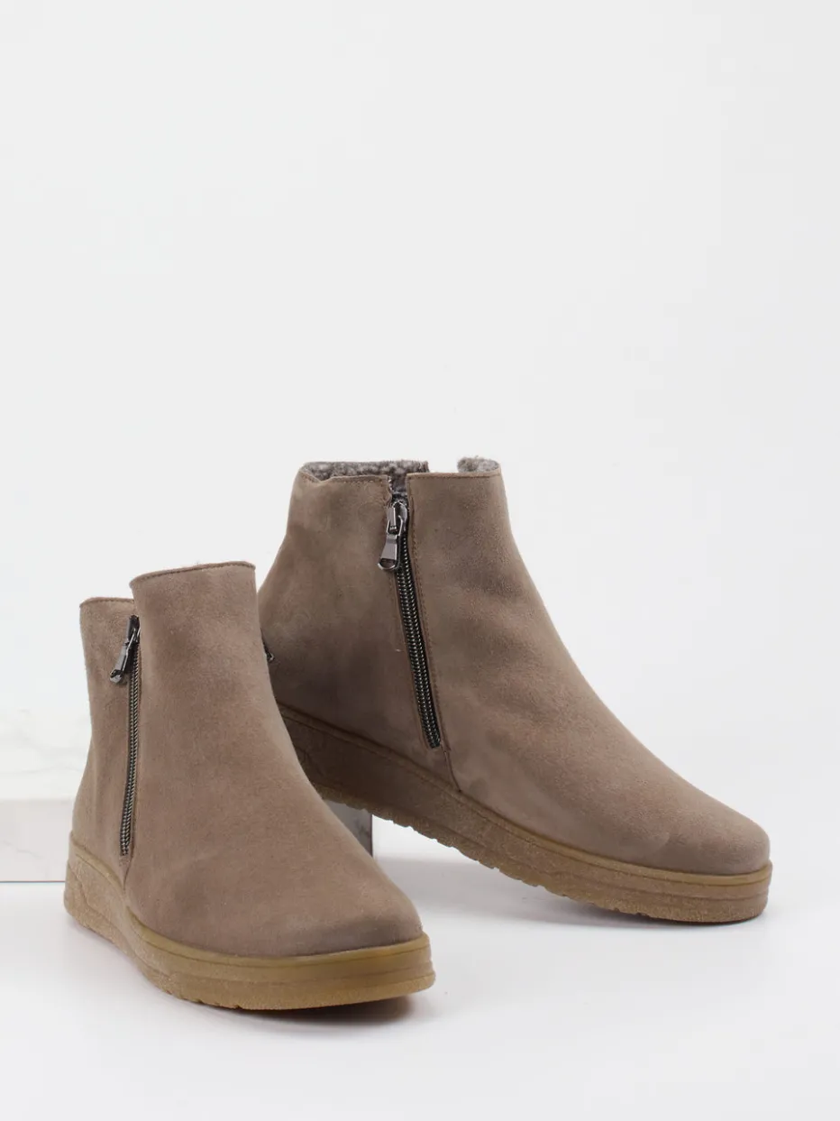 – Komfort-Stiefelette aus Veloursleder taupe*Semler Hot