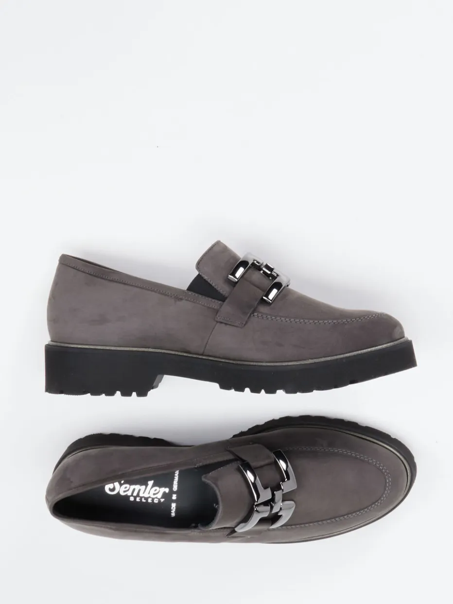 Damen Semler – Loafer aus Nubukleder in Anthrazit