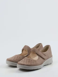 Damen Semler – Mary Janes aus Veloursleder in Taupe