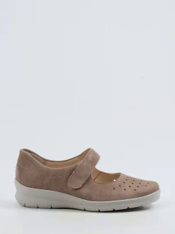 Damen Semler – Mary Janes aus Veloursleder in Taupe