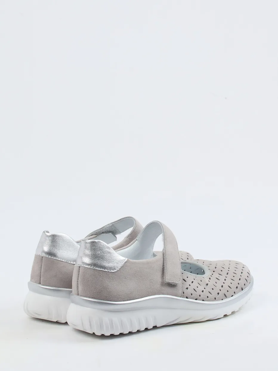 Damen Semler – Mary Janes aus Veloursleder Taupe-Grau