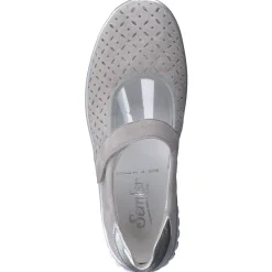 Damen Semler – Mary Janes aus Veloursleder Taupe-Grau