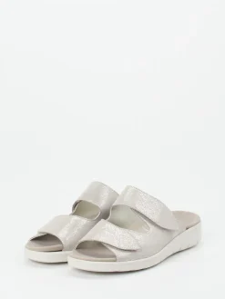 – Pantolette aus Metallic-Veloursleder beige*Semler