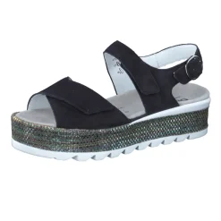 Damen Semler – Plateau-Sandalen aus Veloursleder Schwarz