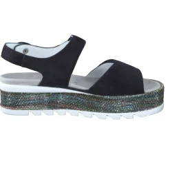 Damen Semler – Plateau-Sandalen aus Veloursleder Schwarz