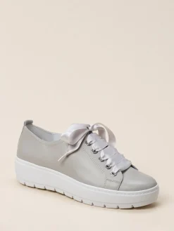 Damen Semler – Plateau-Sneaker aus Kalbleder Hellgrau