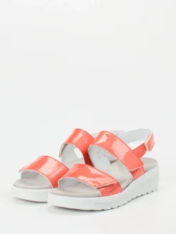 Damen Semler – Sandalen aus Lackleder in Korallenrot