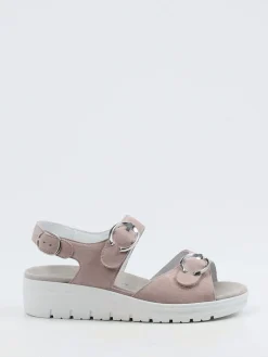 – Sandalen aus Veloursleder in Rosébeige*Semler New