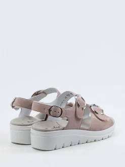 – Sandalen aus Veloursleder in Rosébeige*Semler New