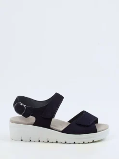 Damen Semler – Sandalen aus Veloursleder Dunkel