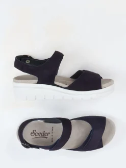 Damen Semler – Sandalen aus Veloursleder Dunkel