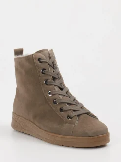 Damen Semler – Schnürboots aus Veloursleder in Taupe
