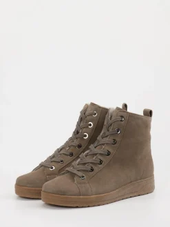 Damen Semler – Schnürboots aus Veloursleder in Taupe