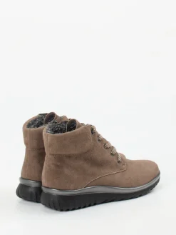 Damen Semler – Schnürboots aus Veloursleder in Taupe